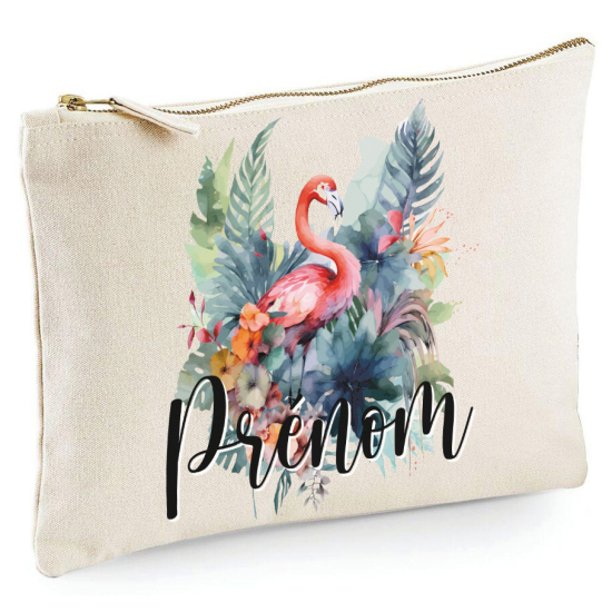 Personalized Pencil / Pouch - Pink Flamingo