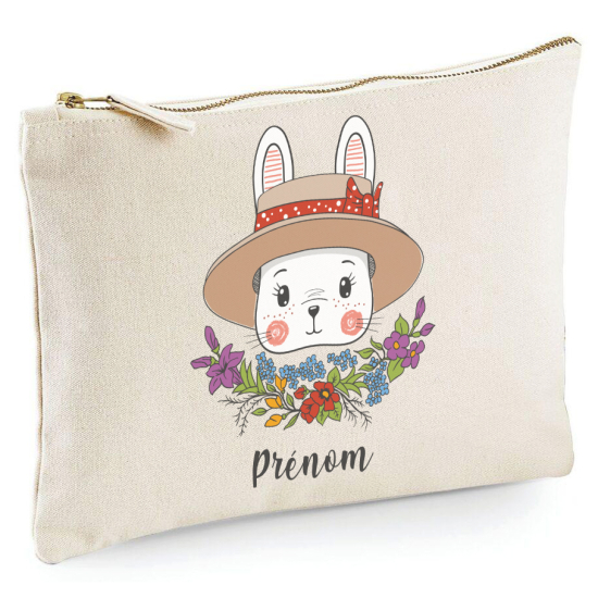 Personalized Pencil / Pouch - Rabbit Hat