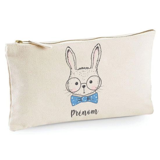 Personalized Pencil / Pouch - Rabbit with bow tie