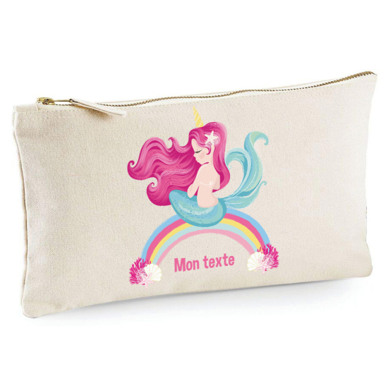 Personalized Pencil / Pouch - Rainbow Unicorn