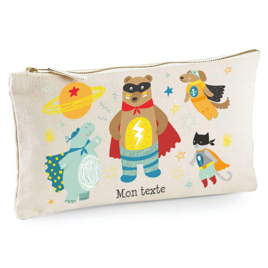 Personalized Pencil / Pouch - Superhero Animals