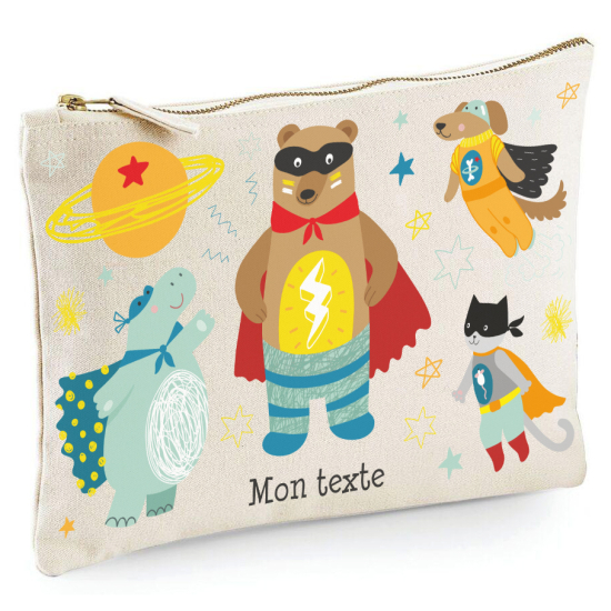 Personalized Pencil / Pouch - Superhero Animals