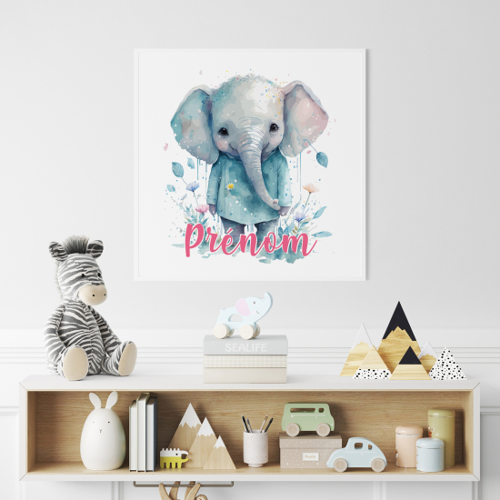 Personalized Poster for Kids - Baby Elephant