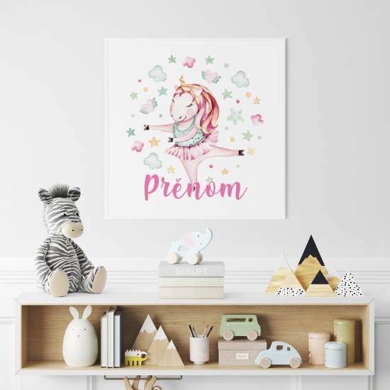 Personalized Poster for Kids - Ballerina Unicorn