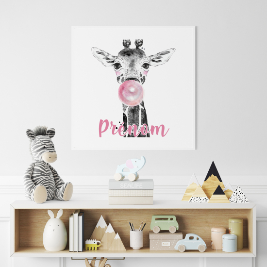 Personalized Poster for Kids - Bubble Giraffe