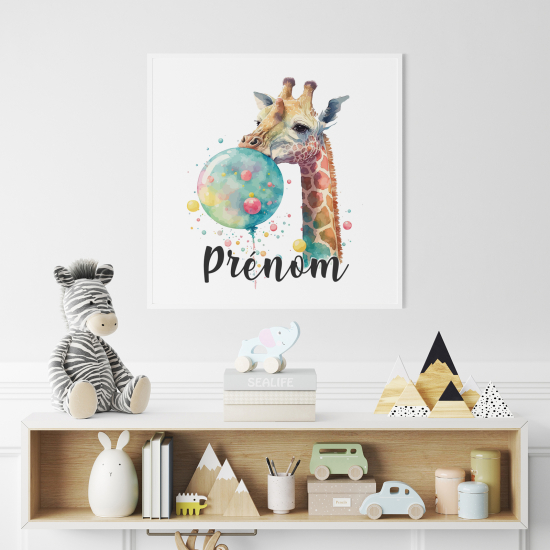 Personalized Poster for Kids - Bubble giraffe