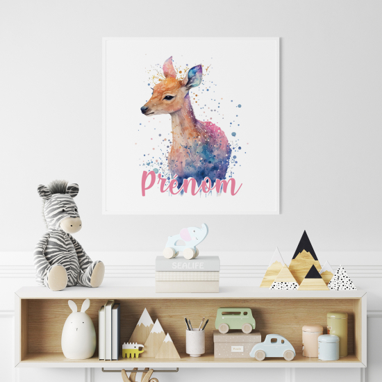 Personalized Poster for Kids - Colored fawn