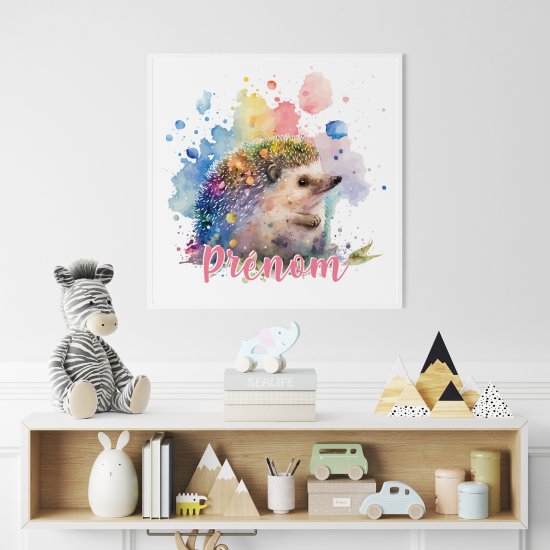 Personalized Poster for Kids - Colored Hedgehog