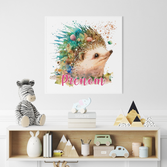 Personalized Poster for Kids - Colored Hedgehog