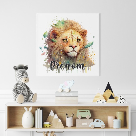 Personalized Poster for Kids - Colored lion