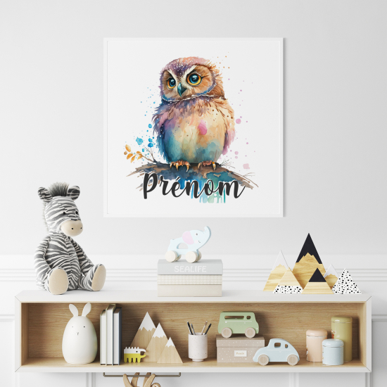 Personalized Poster for Kids - Colored owl