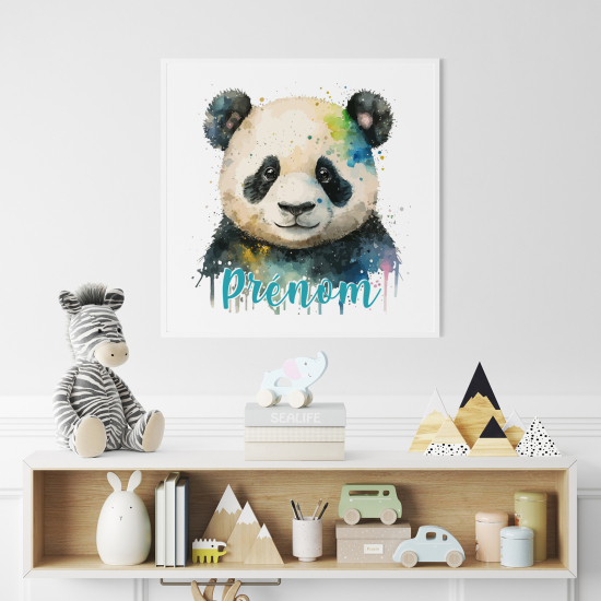 Personalized Poster for Kids - Colored panda