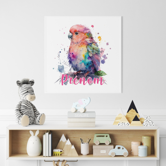 Personalized Poster for Kids - Colorful parrot