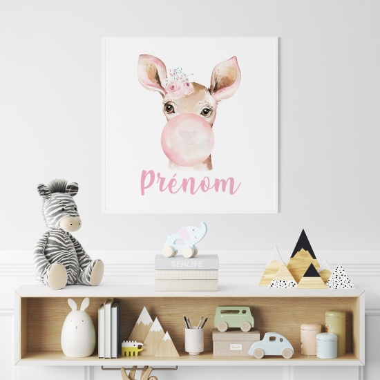 Personalized Poster for Kids - Fawn bubble