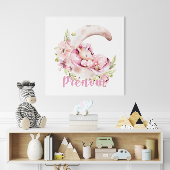 Personalized Poster for Kids - Moon Unicorn