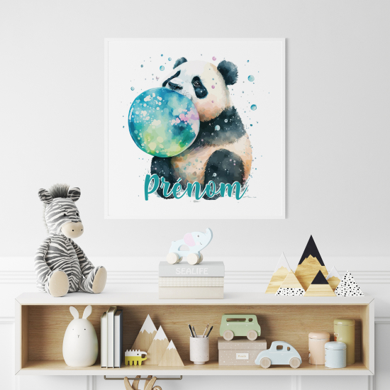 Personalized Poster for Kids - Panda colored bubble