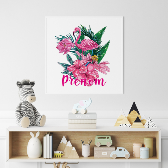 Personalized Poster for Kids - Pink Flamingo