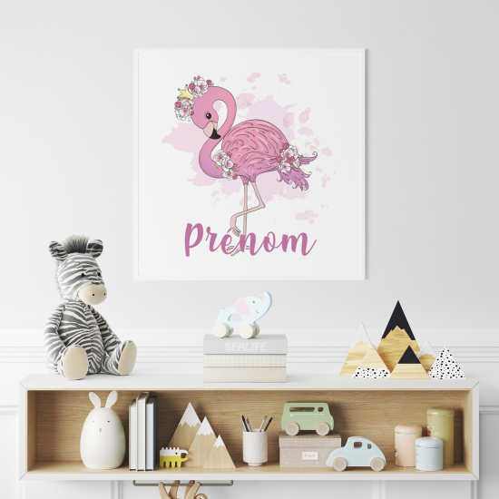 Personalized Poster for Kids - Pink Flamingo