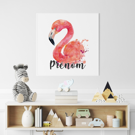 Personalized Poster for Kids - Pink Flamingo