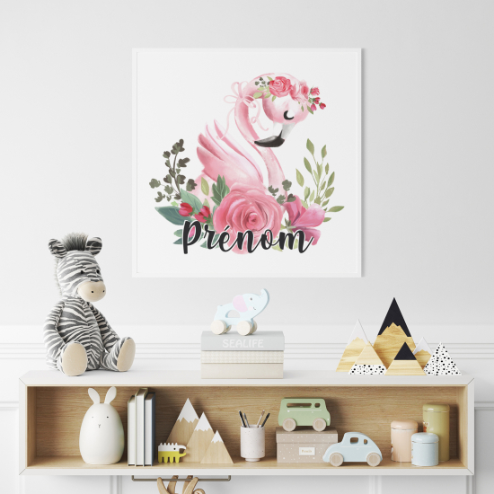 Personalized Poster for Kids - Pink Flamingo