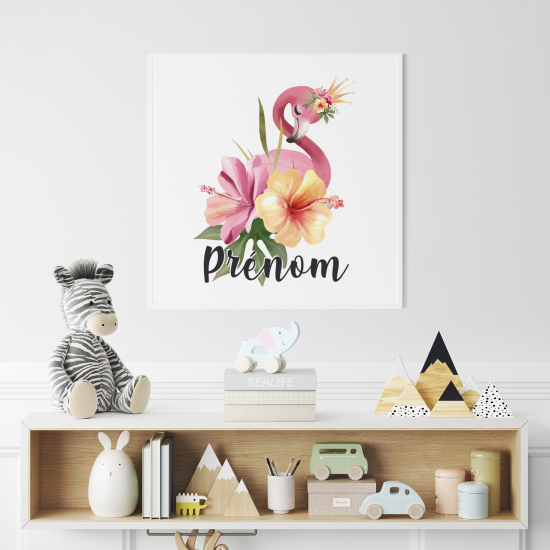 Personalized Poster for Kids - Pink Flamingo