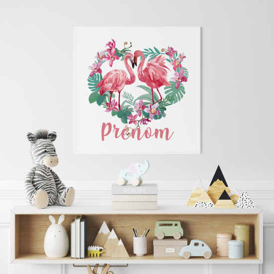 Personalized Poster for Kids - Pink Flamingos