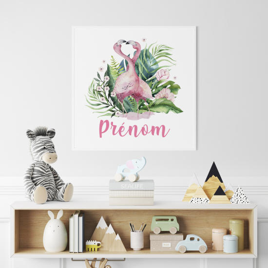 Personalized Poster for Kids - Pink Flamingos