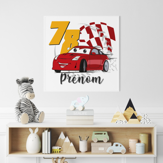 Personalized Poster for Kids - Racing car