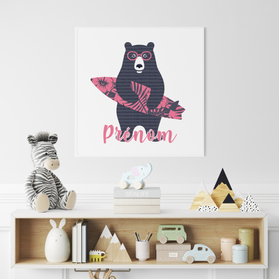 Personalized Poster for Kids - Surfer bear