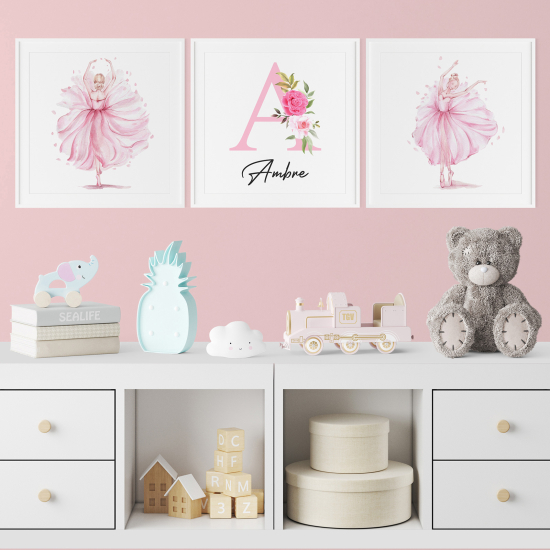 Personalized Set Of 3 Posters for Kids - Dancers