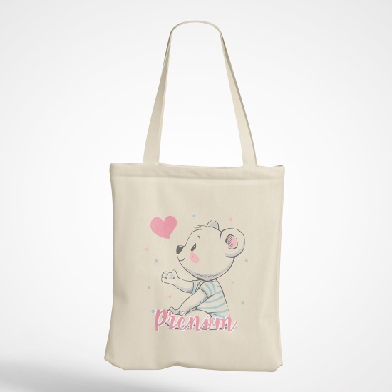 Personalized Tote Bag - Bear heart