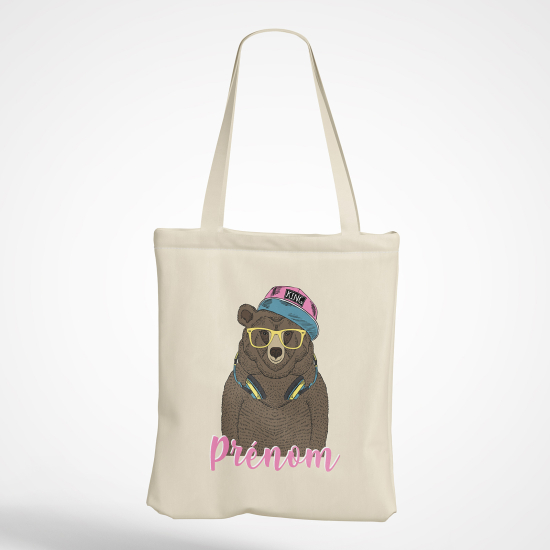 Personalized Tote Bag - Bear music