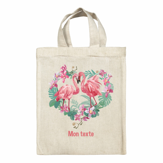 Personalized tote bag for kids - Pink flamingos