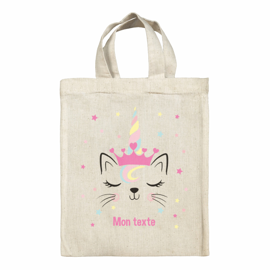 Personalized tote bag for kids - Unicorn cat