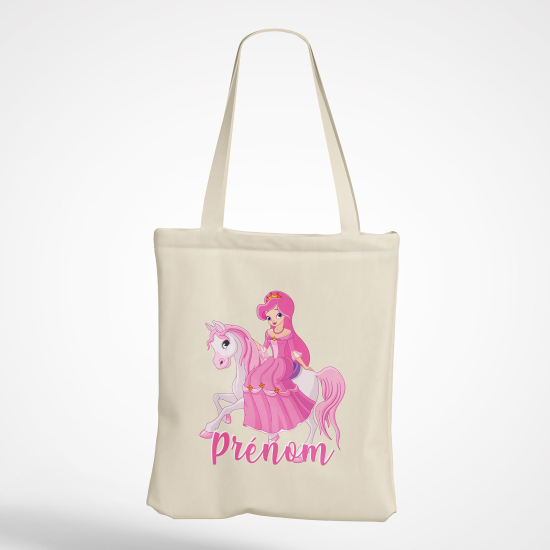 Personalized Tote Bag - Princess on horseback