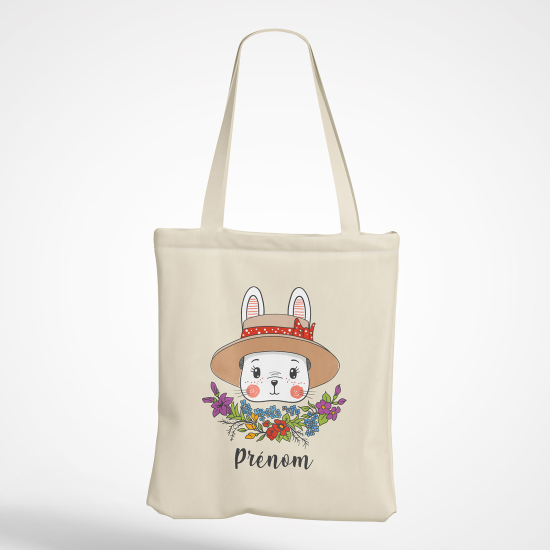 Personalized Tote Bag - Rabbit hat