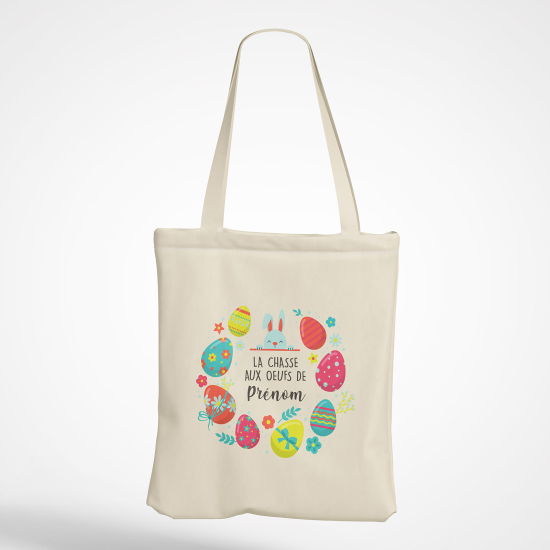 Personalized Tote Bag - Rabbit the egg hunt of First Name