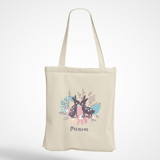 Personalized Tote Bag - Rabbits