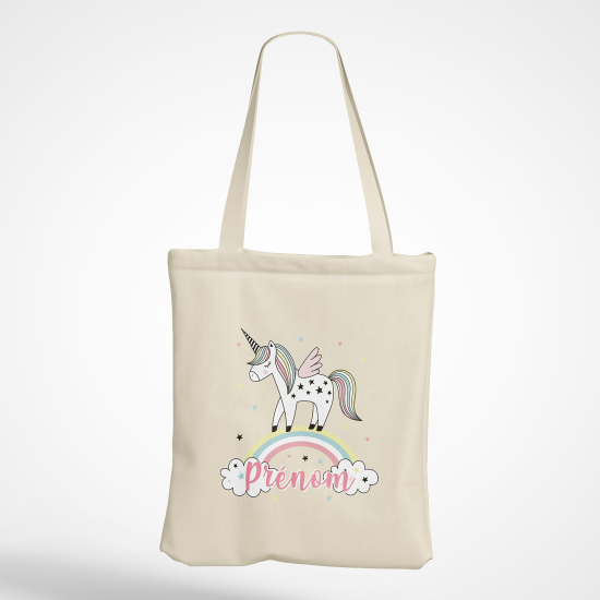 Personalized Tote Bag - Rainbow unicorn