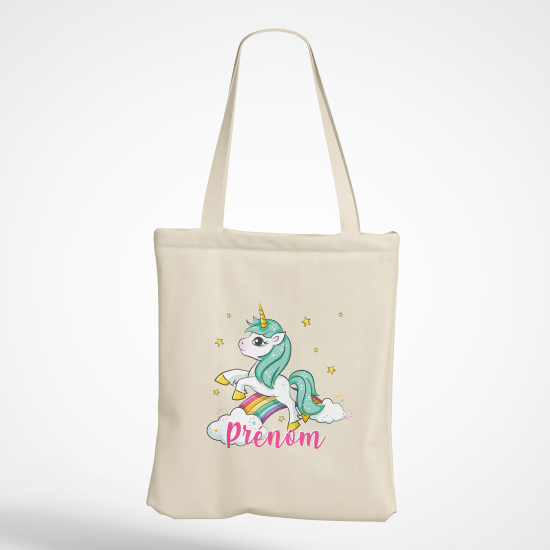 Personalized Tote Bag - Rainbow unicorn