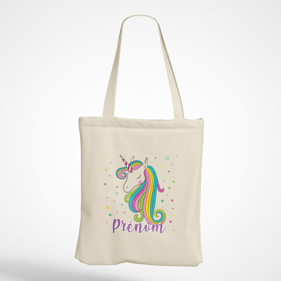 Personalized Tote Bag - Rainbow unicorn