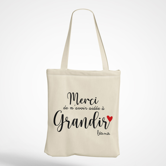 Personalized Tote Bag - Thank you for helping me grow