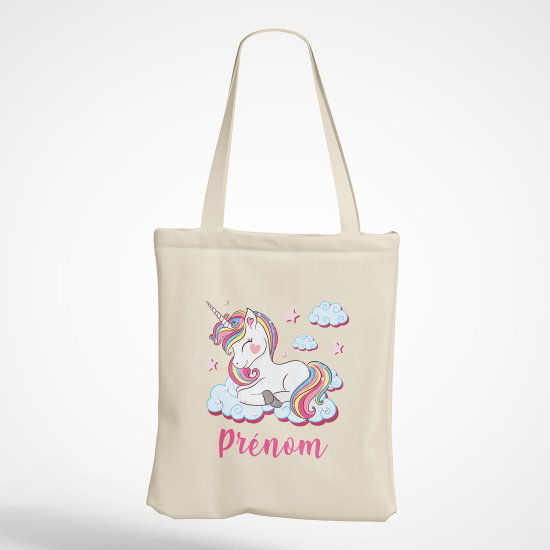 Personalized Tote Bag - Unicorn clouds