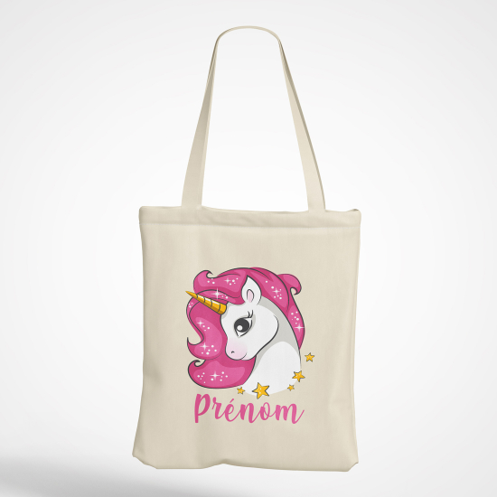 Personalized Tote Bag - Unicorn stars