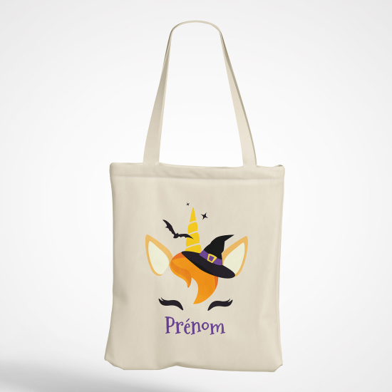 Personalized Tote Bag - Witch Unicorn