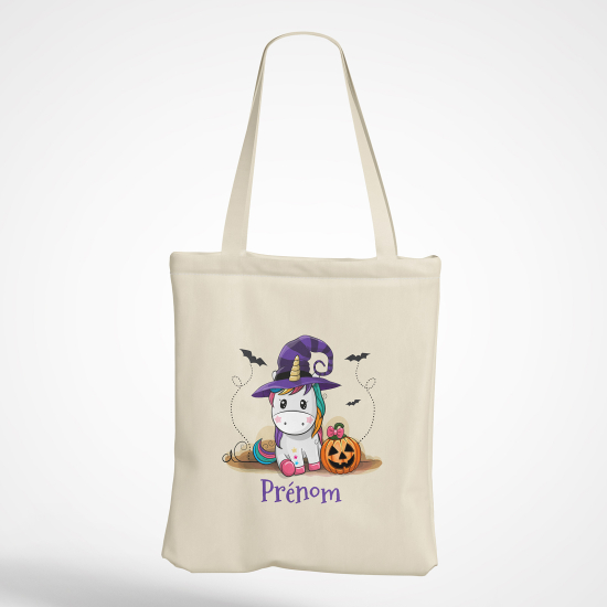 Personalized Tote Bag - Witch Unicorn