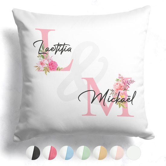 Personalized two-tone monogrammed cushion