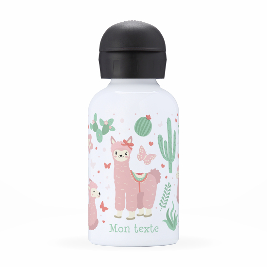 Personalized water bottle for kids - Llamas