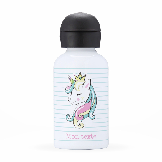 Personalized water bottle for kids - Princess Unicorn