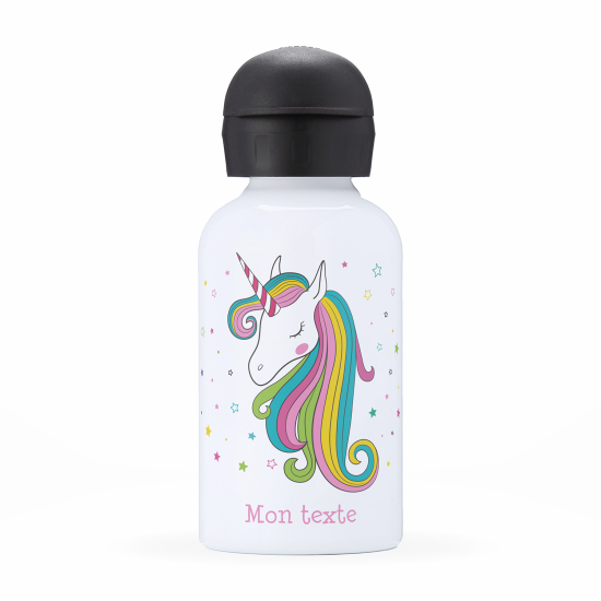 Personalized water bottle for kids - Unicorn stars